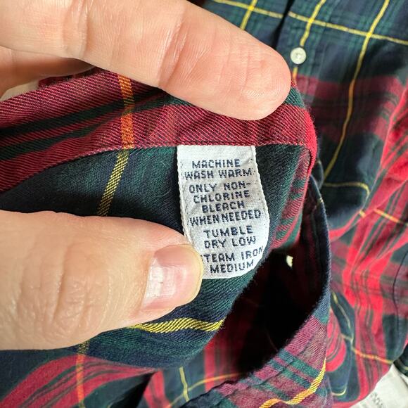 Ralph Lauren Golf Men's Medium VTG 100% Cotton Tilden Button Down Tartan Shirt - Picture 5 of 9